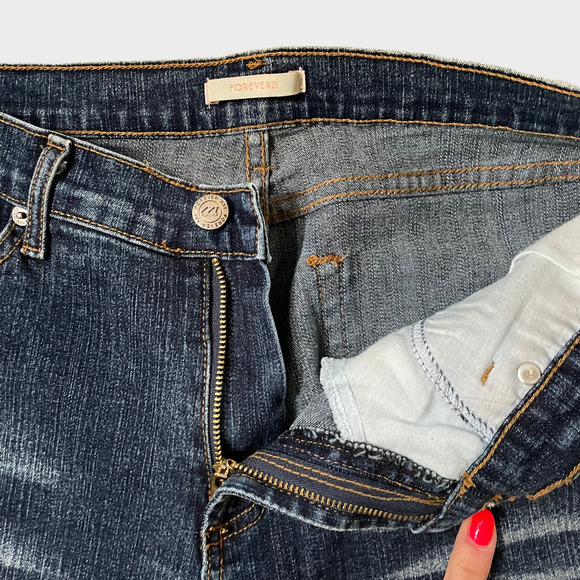 Vintage 90s Forever 21 High Rise Flare, Wide Leg Blue Jeans Size 9 - Picture 8 of 12